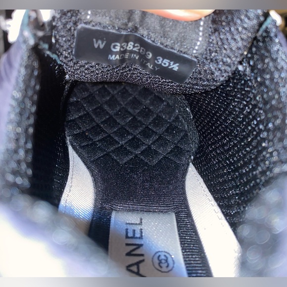 Chanel Classic White and Black Sneakers - Picture 4 of 5